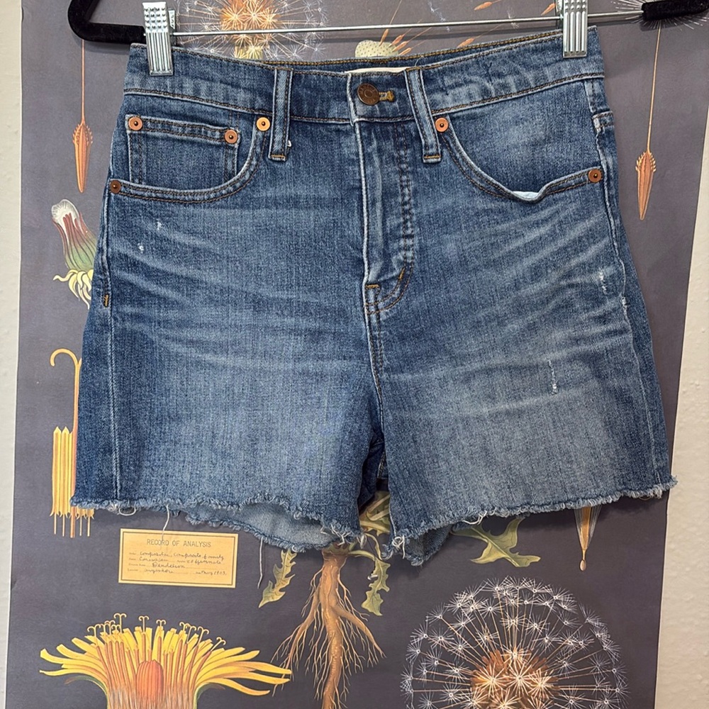 High rise denim shorts